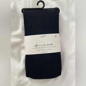 NWT Loft Textured Arrow Tights, Black, Size M